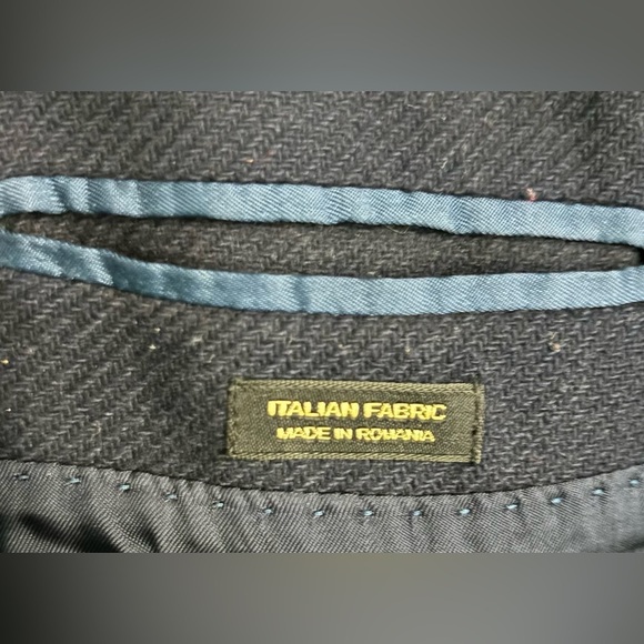 Massimo Dutti Womens Navy Wool Blend Sz 8 Coat 6403 Pockets Hidden Closure - Picture 7 of 11